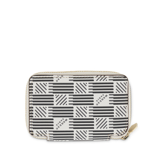 Mini Zip Wallet in White