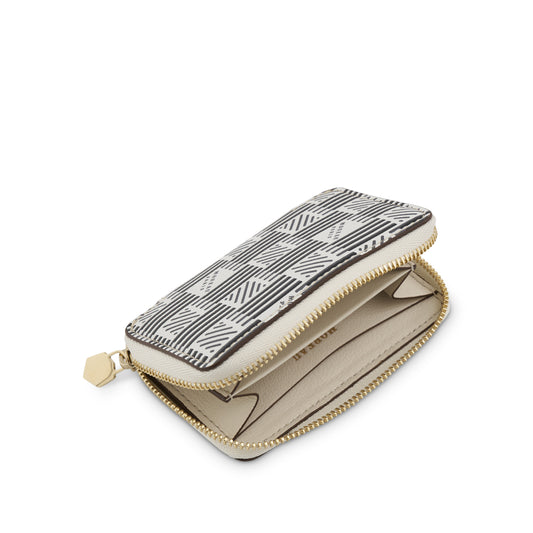 Mini Zip Wallet in White