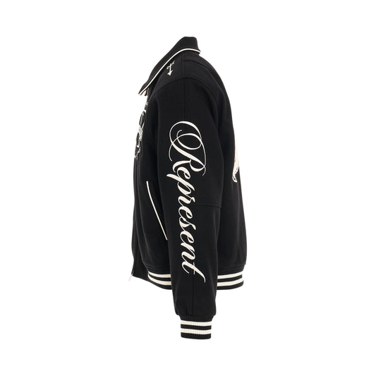 Cherub Varsity Jacket in Black