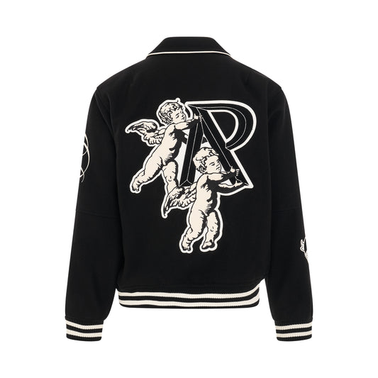 Cherub Varsity Jacket in Black