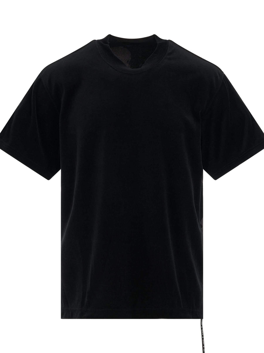 Embroidery Logo Boxy Fit Baseball T-Shirt in Black