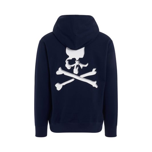 Classic Logo and Skull Hoodie in Navy