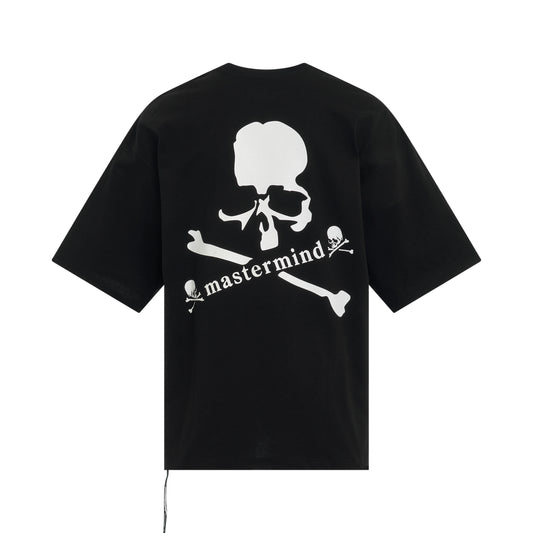 Glow in the Dark Skull Boxy Fit T-Shirt in Black