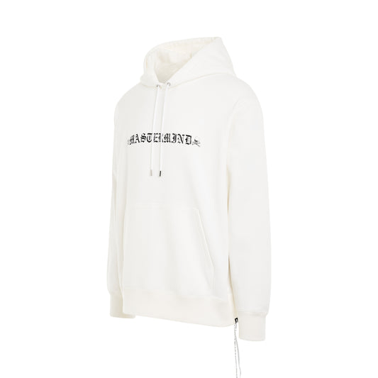 Rubbed Logo Hoodie in White