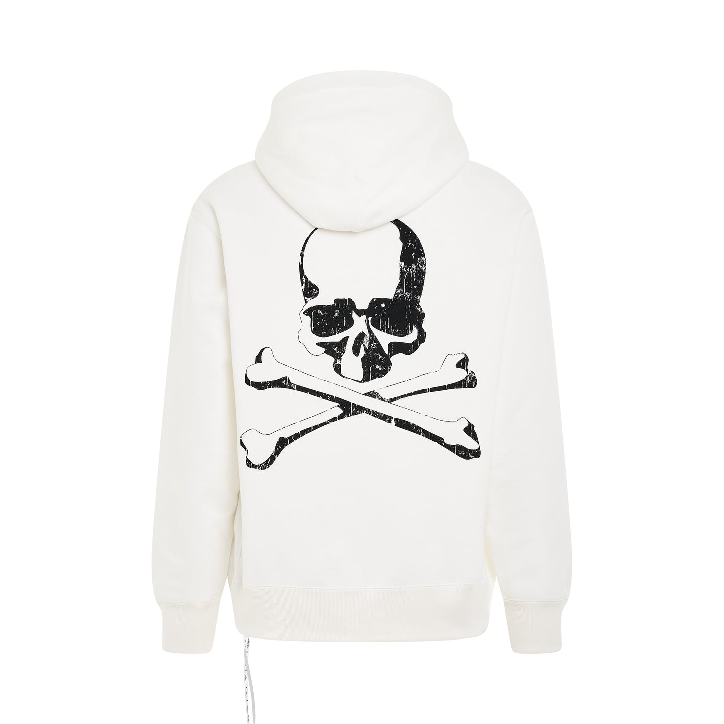 Rubbed Logo Hoodie in White