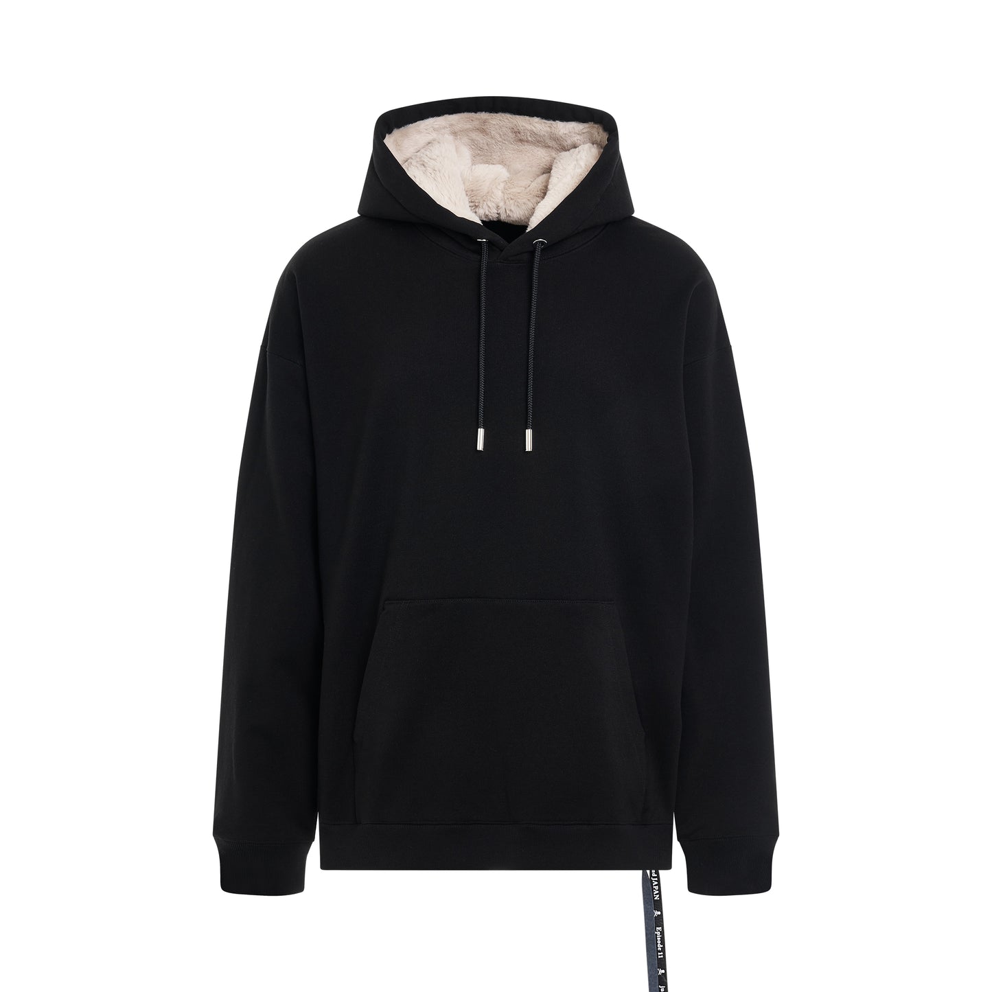 Sherpa Lined Hoodie in Black/Grey