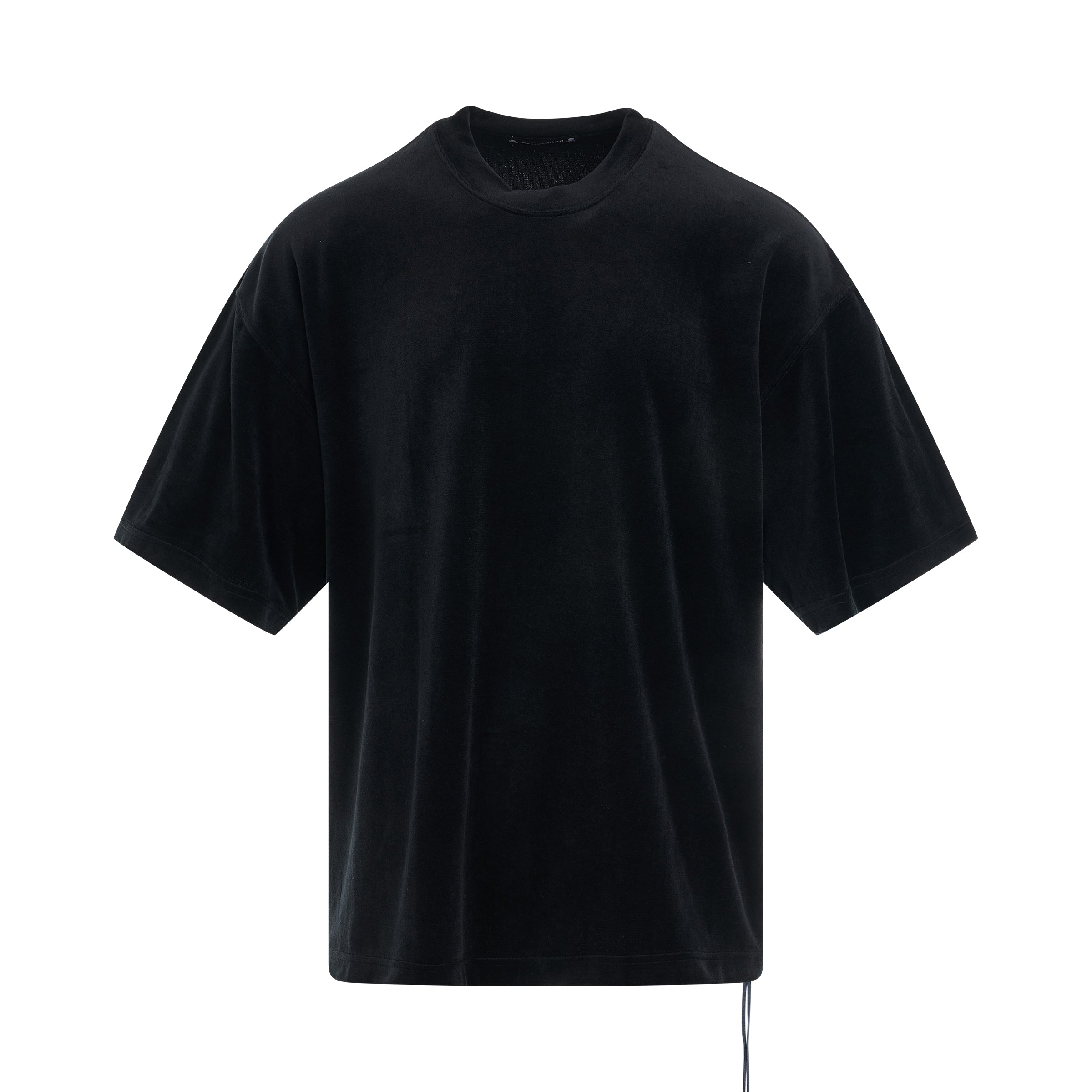 Velour Boxy Fit T-Shirt in Black