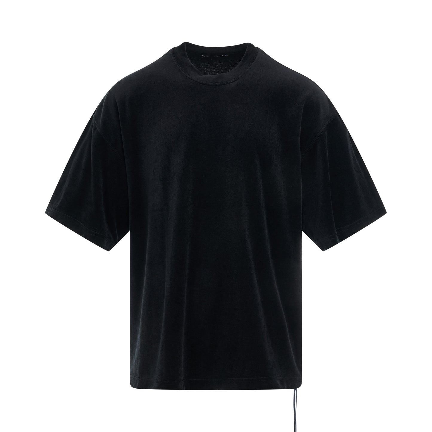 Velour Boxy Fit T-Shirt in Black