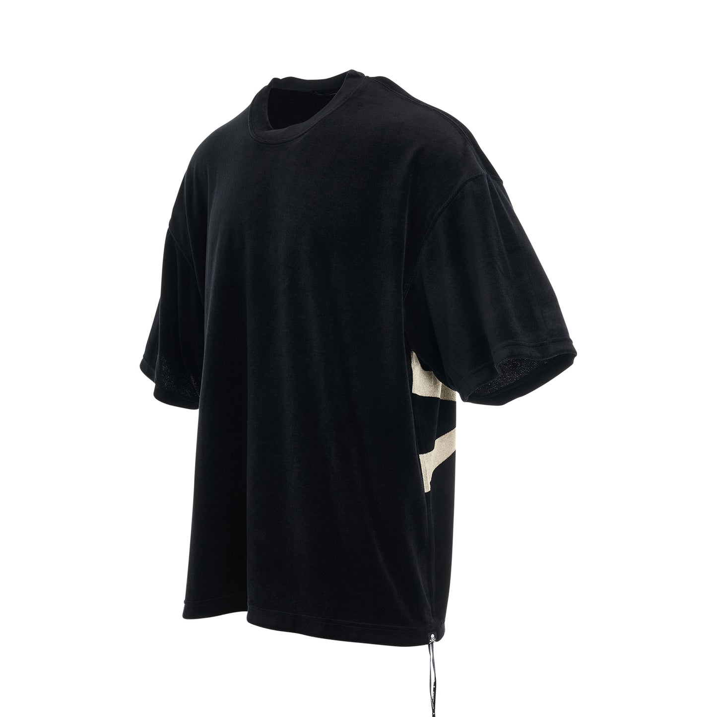 Velour Boxy Fit T-Shirt in Black