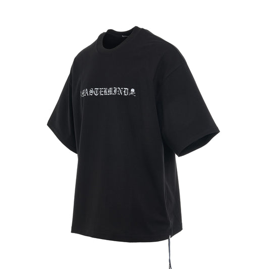 Rubbed Logo Boxy Fit T-Shirt in Black