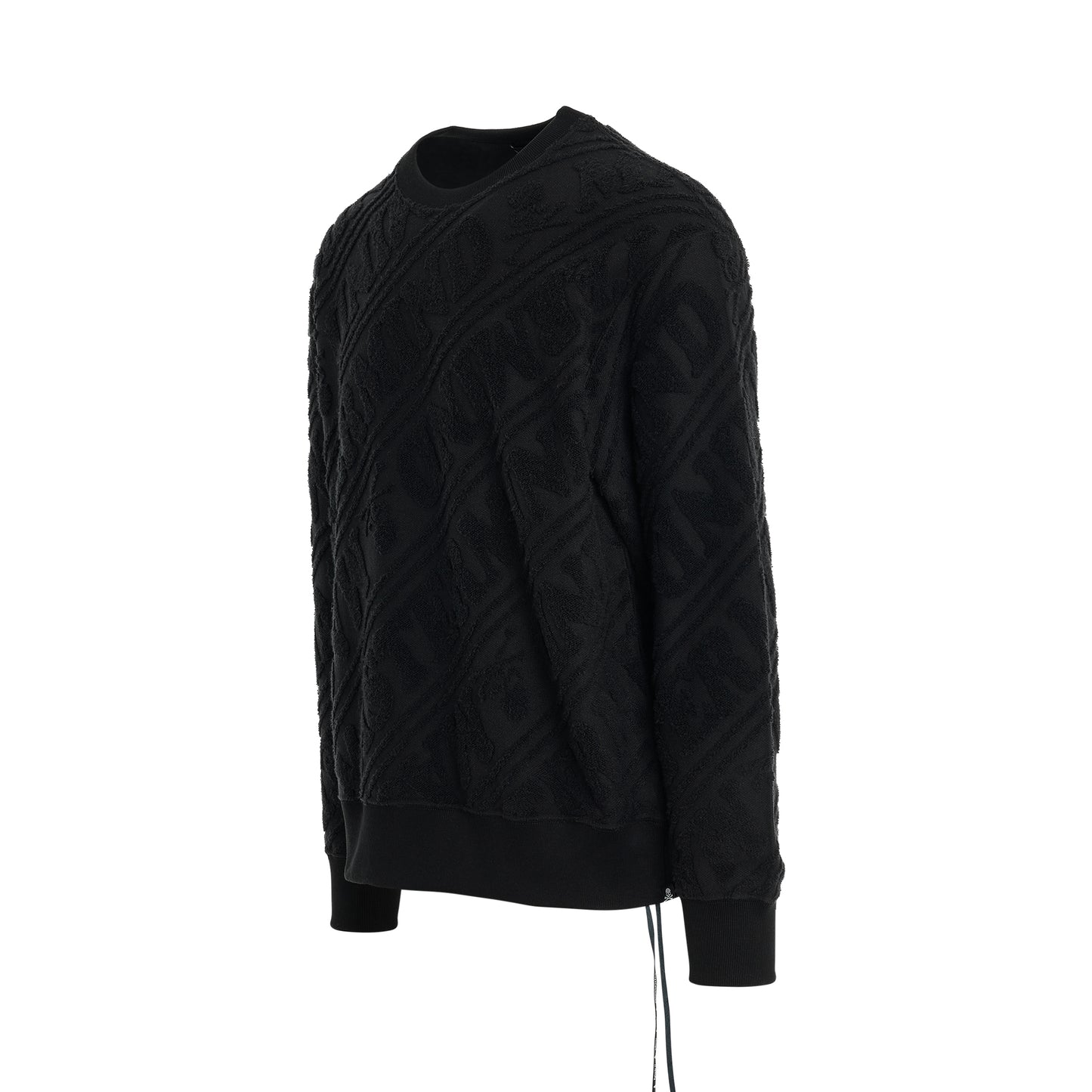 Pile Jacquard Sweatshirt in Black