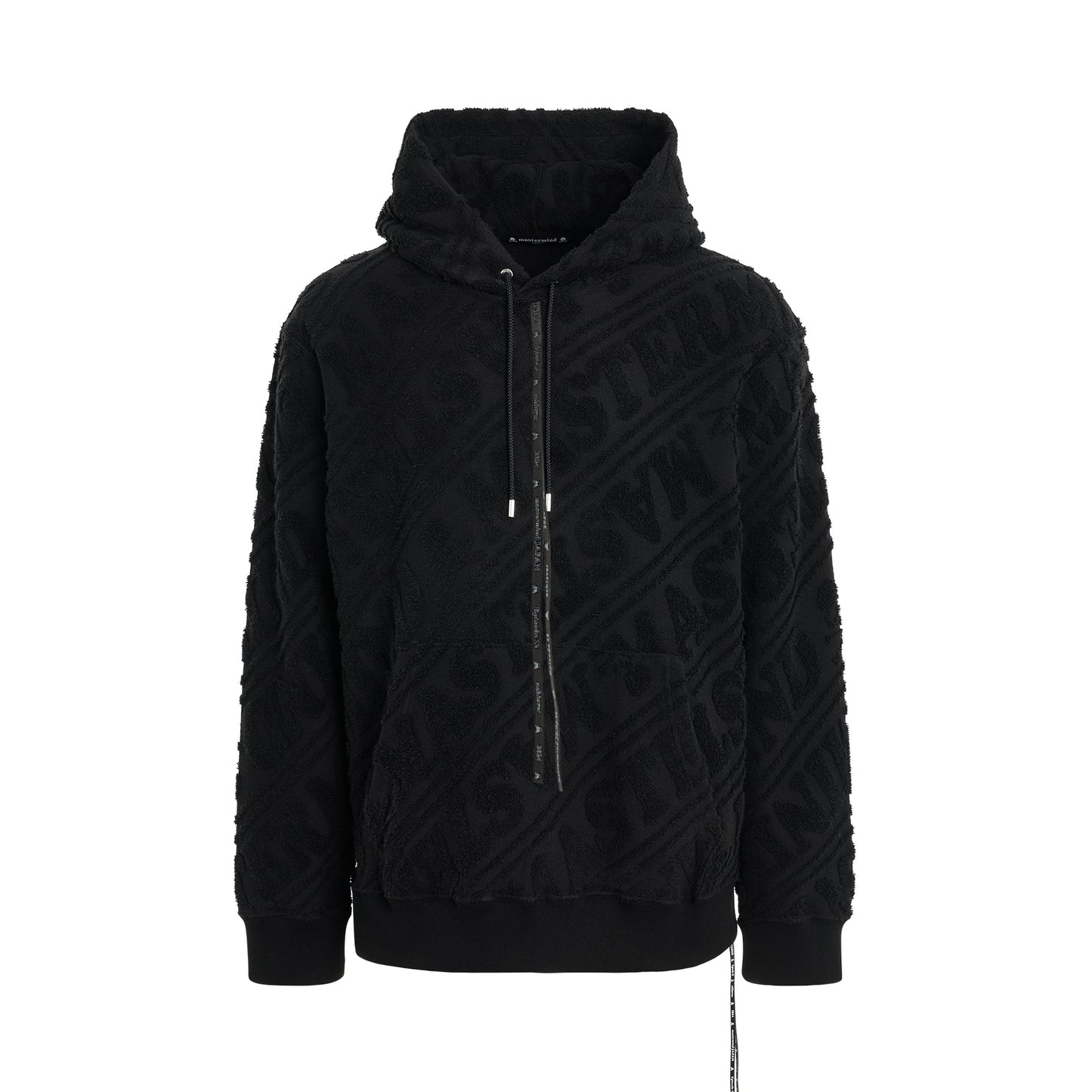 Pile Jacquard Hoodie in Black