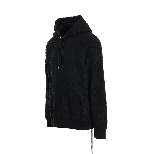 Pile Jacquard Hoodie in Black