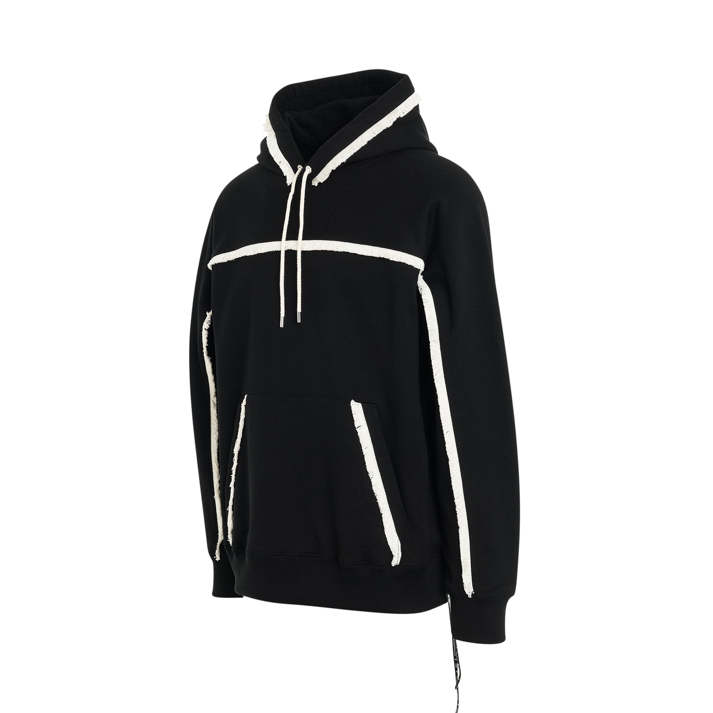 Fringe Hoodie in Black/White