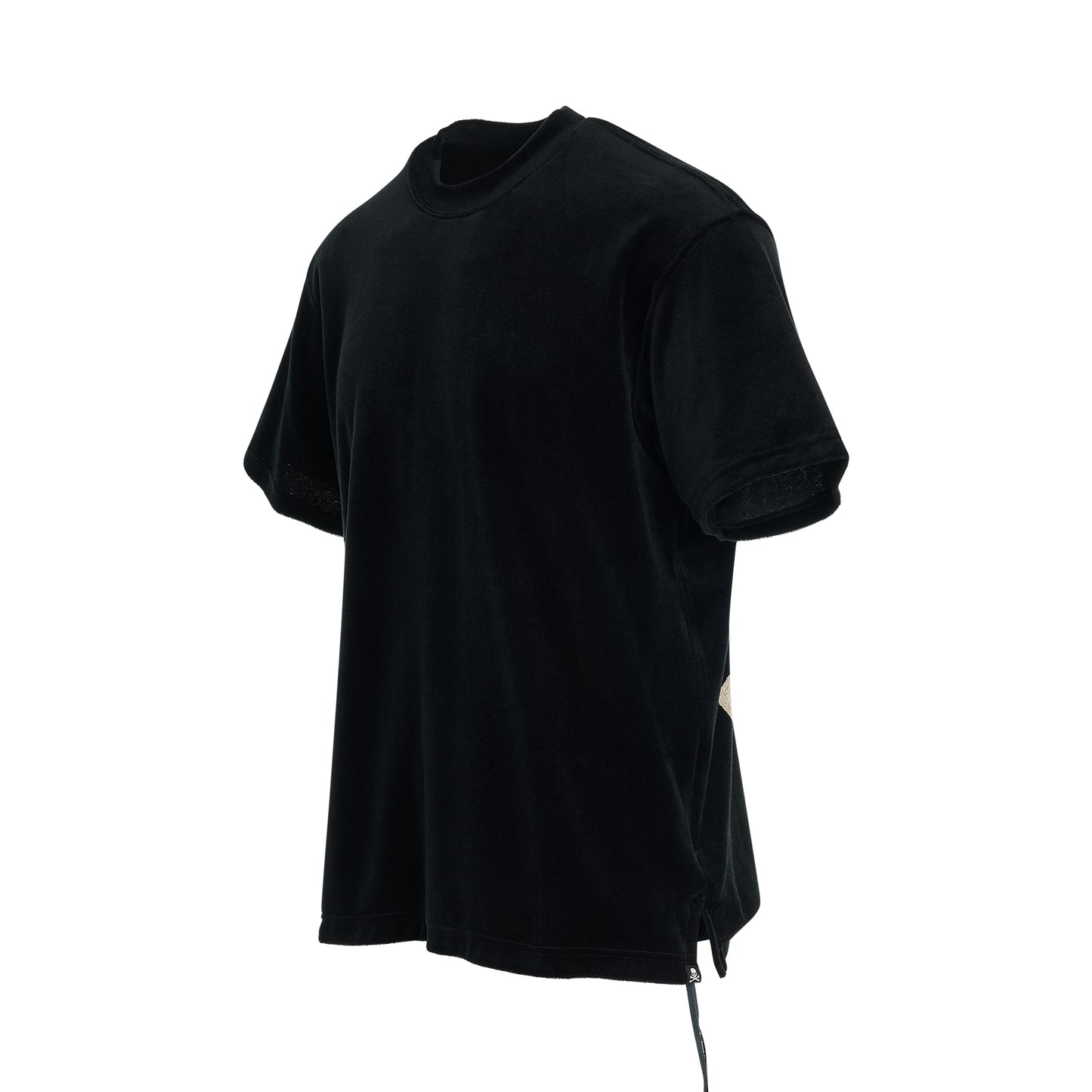 Bleached Velour T-Shirt in Black