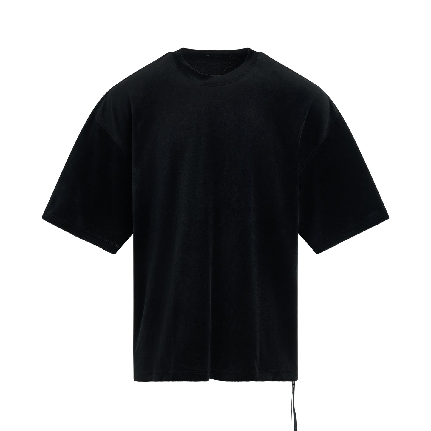 Bleached Velour Boxy Fit T-Shirt in Black