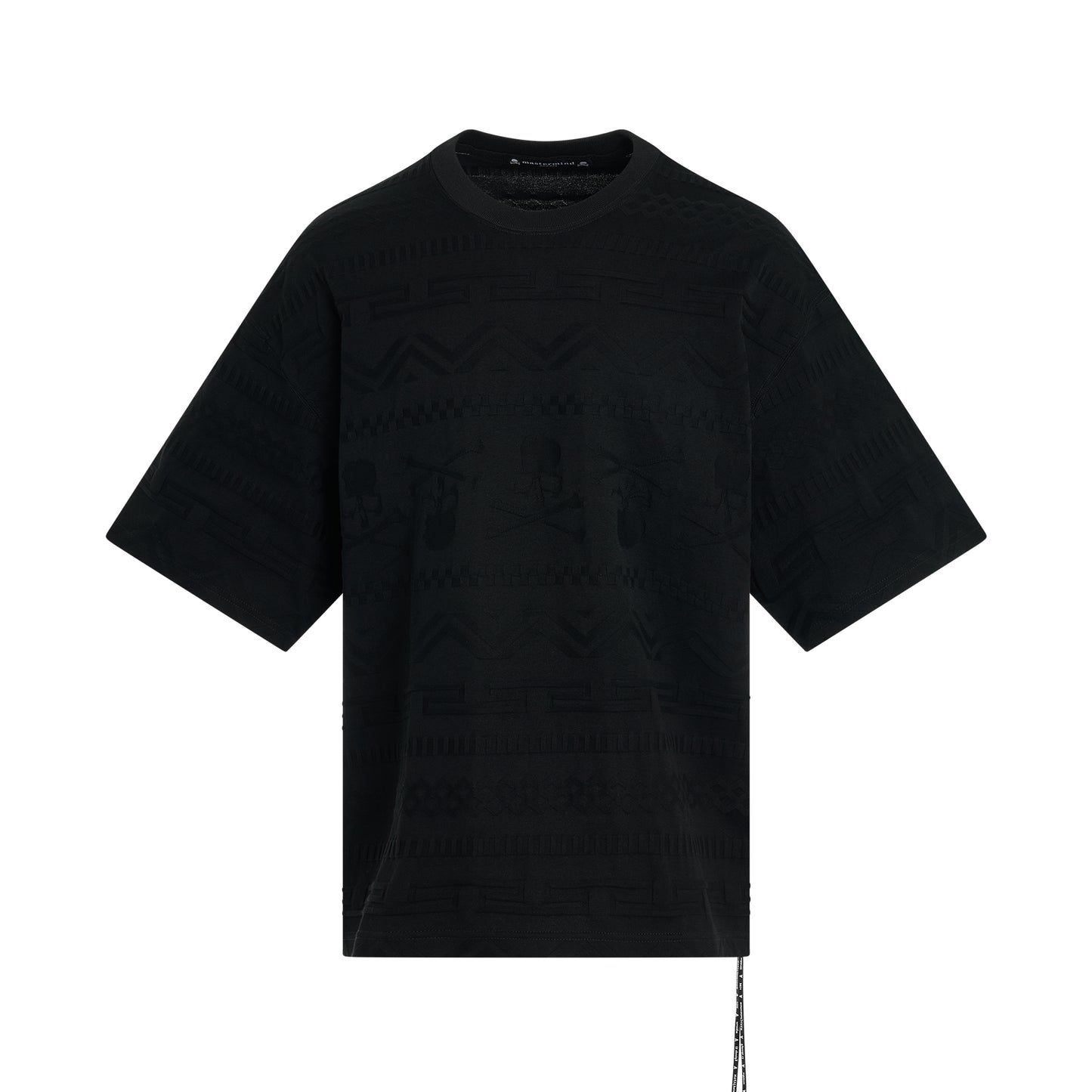Links Jacquard Boxy Fit T-Shirt in Black