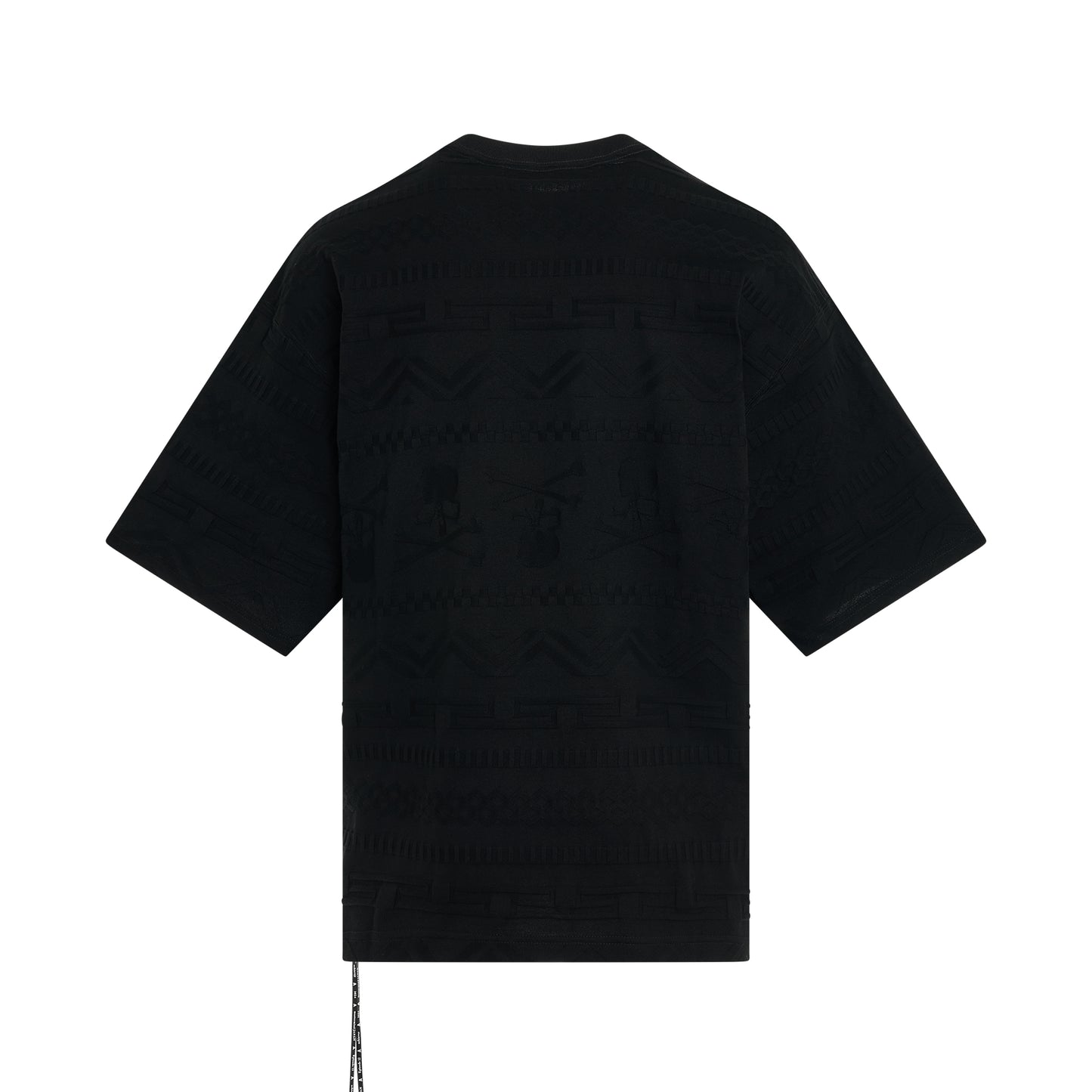 Links Jacquard Boxy Fit T-Shirt in Black