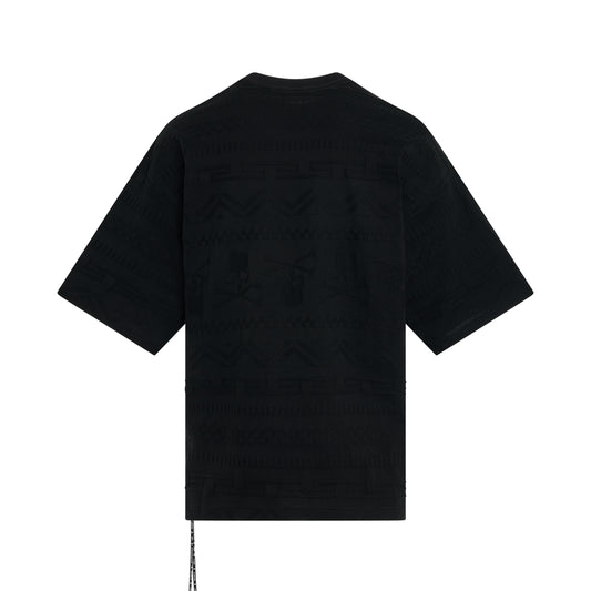 Links Jacquard Boxy Fit T-Shirt in Black