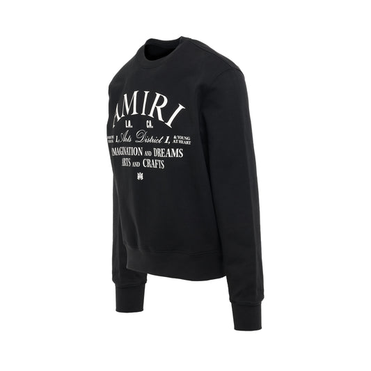 Amiri Arts District Crew Sweatshirt in Black