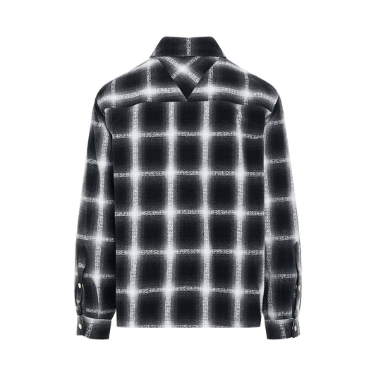 Logo Flannel Shirt in Black/White