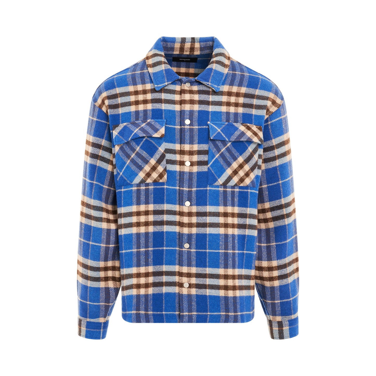 Initial Flannel Shirt in Cobalt