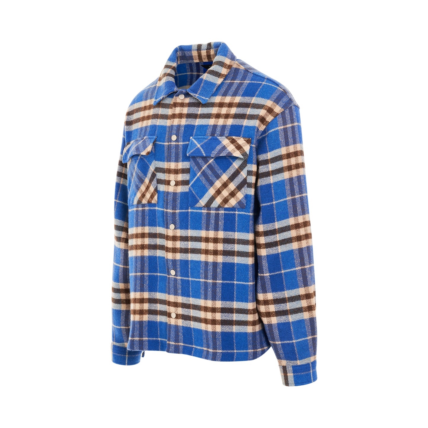 Initial Flannel Shirt in Cobalt