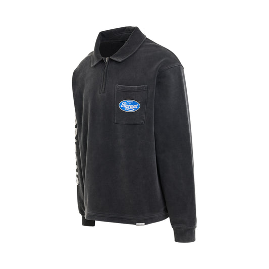 Classic Parts Quarter Zip Top in Washed Black