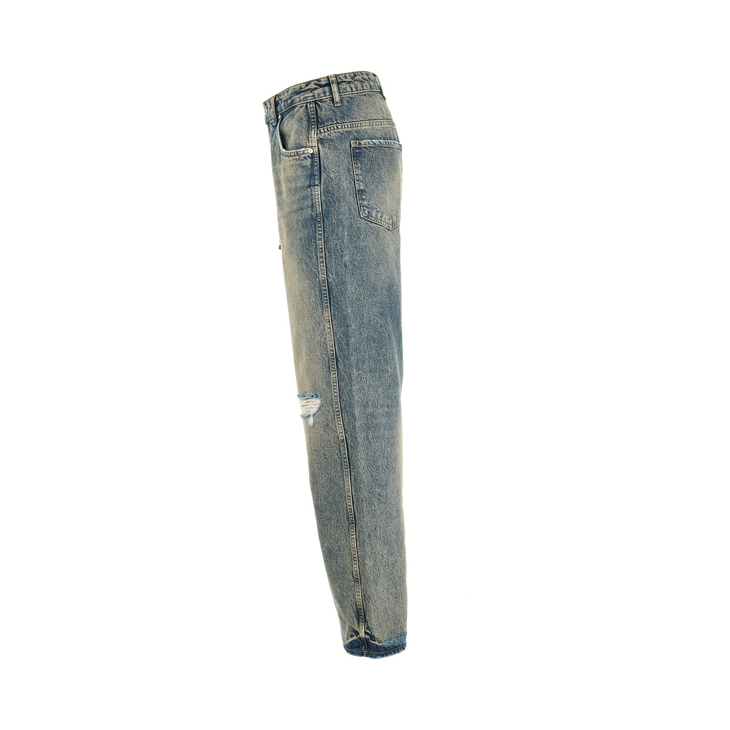 R3D Destroyer Baggy Denim Jeans in Blue Cream