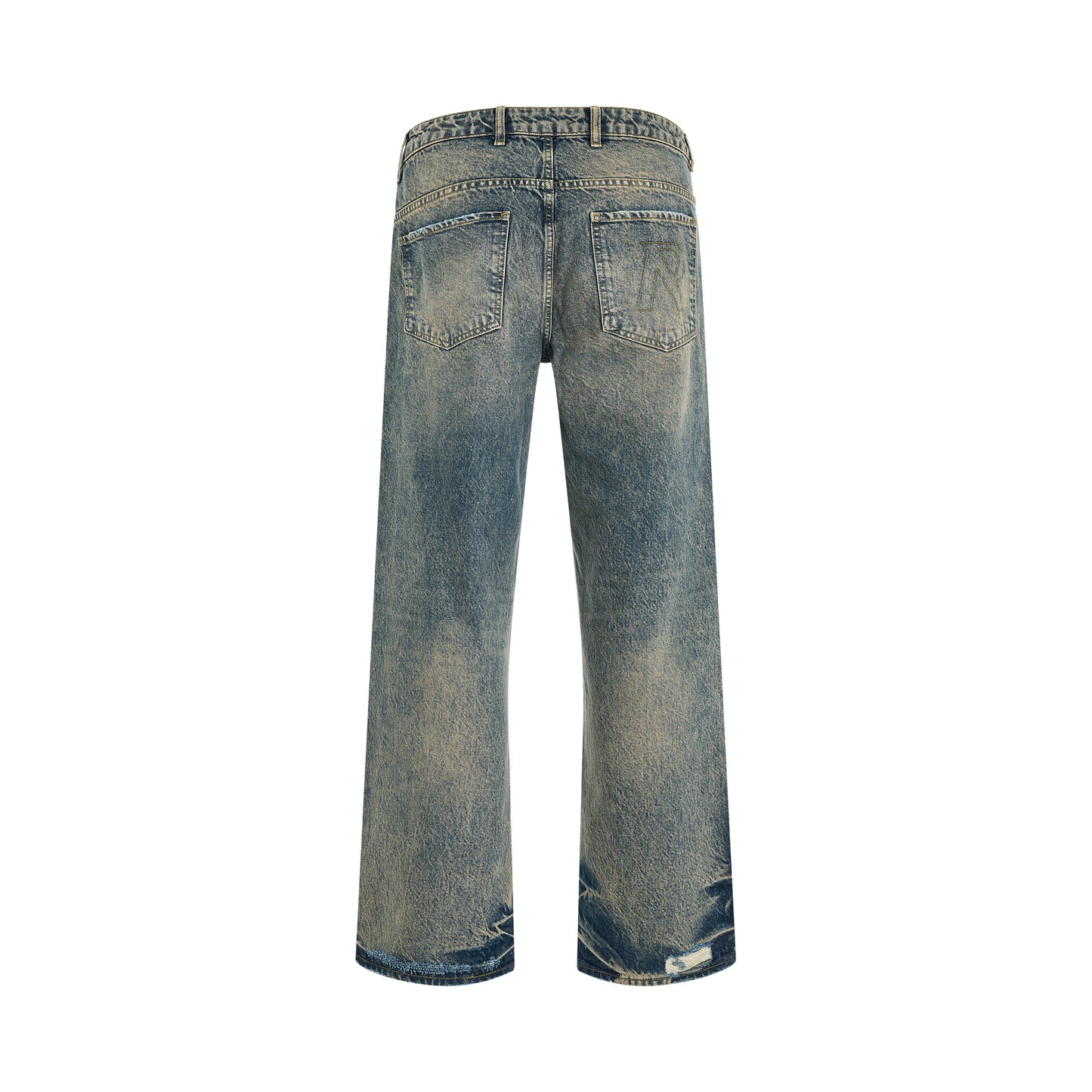 R3D Destroyer Baggy Denim Jeans in Blue Cream