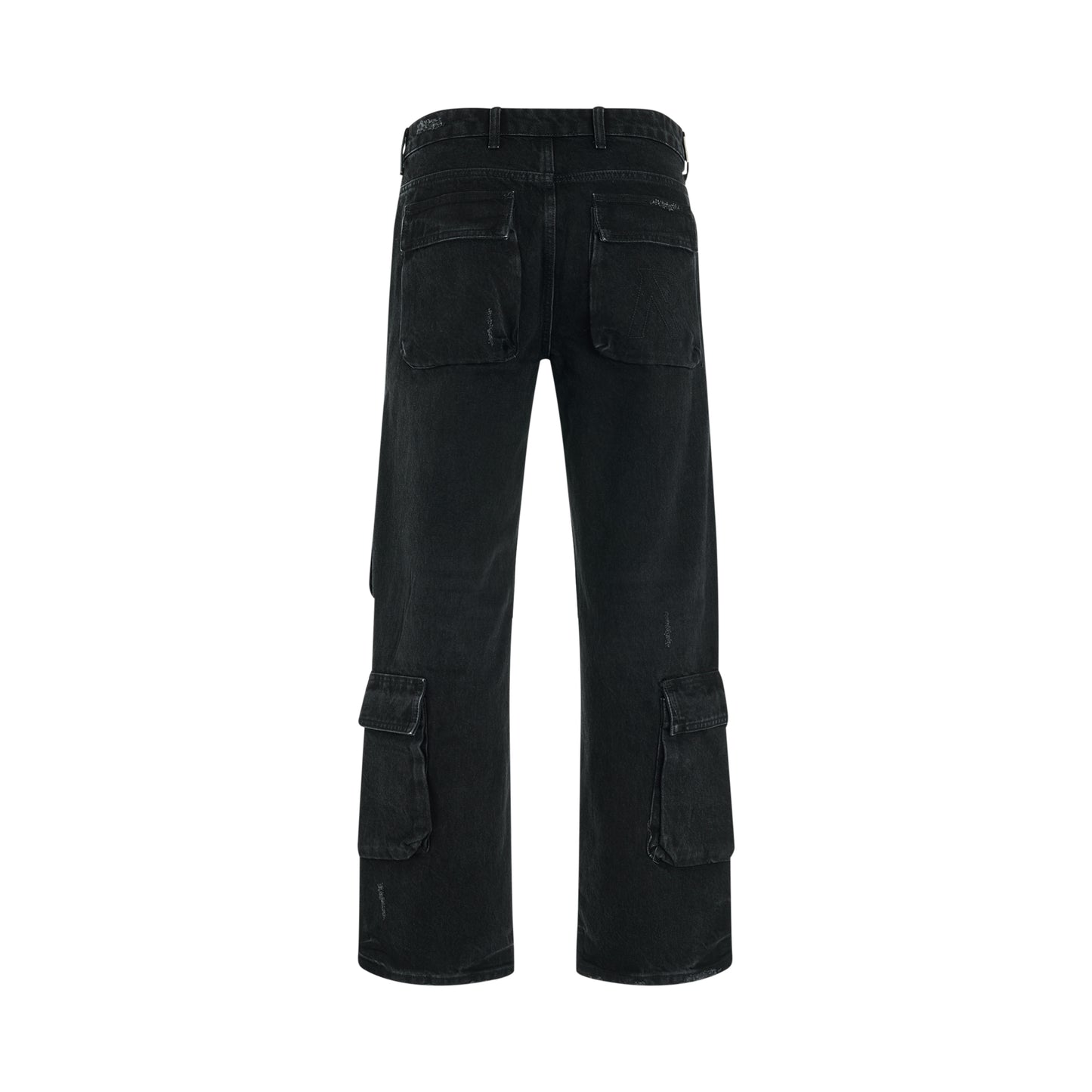 R3CA Cargo Denim Pants in Black