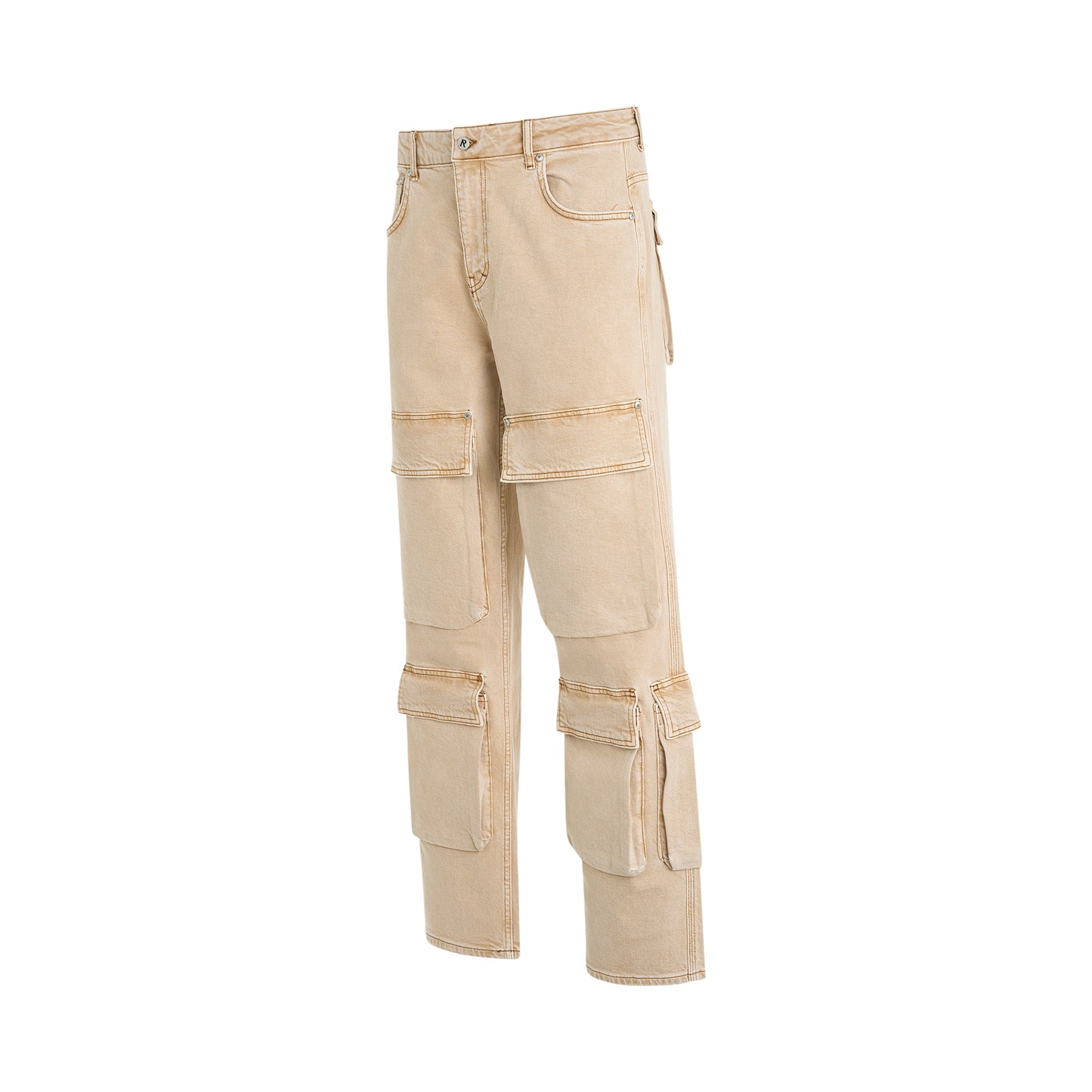 R3CA Cargo Denim Pants in Dirt Cashmere