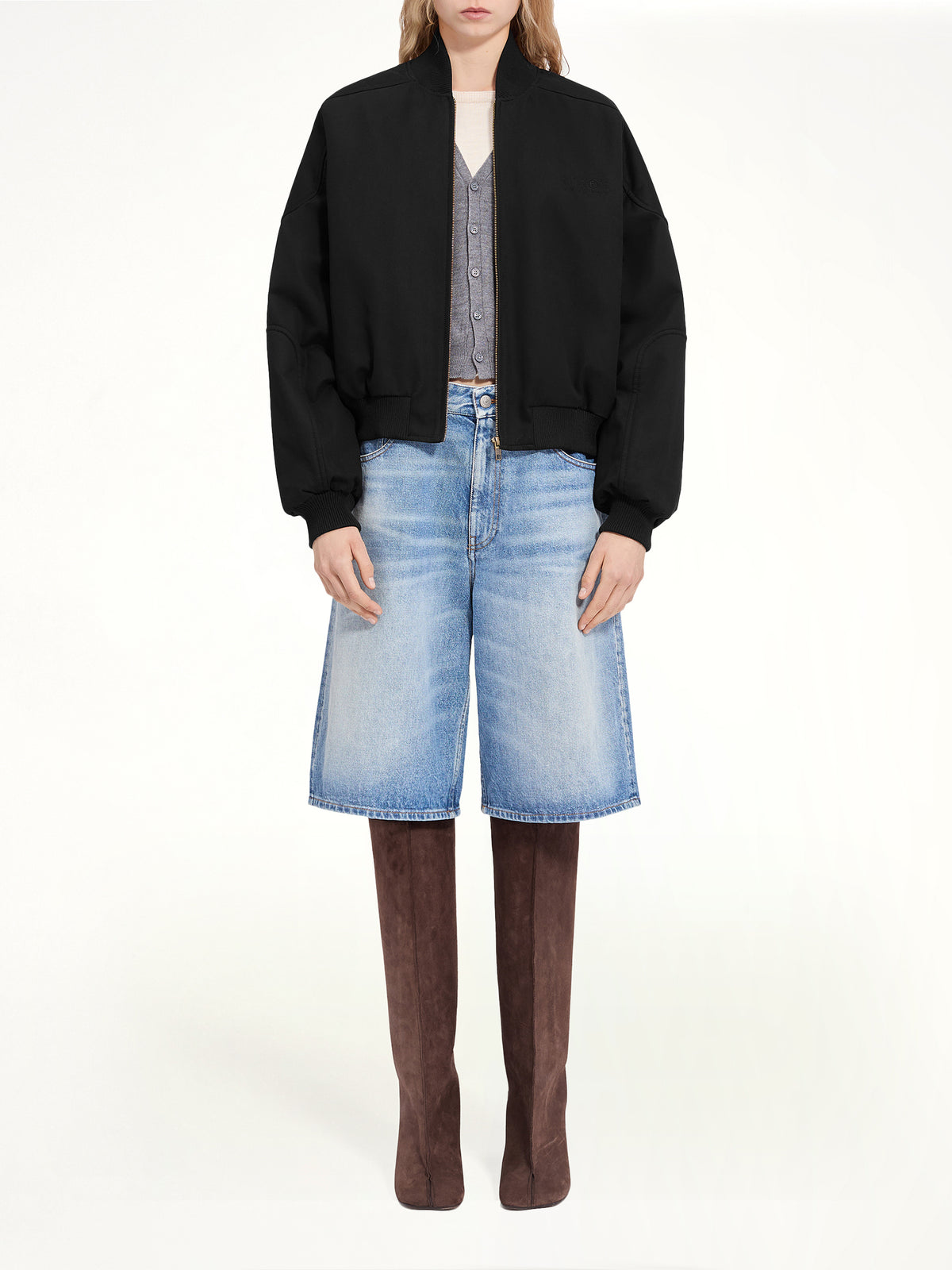 Light Bomber Jacket in Black