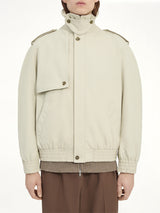 Light Cotton Twill Jacket in Ecrù