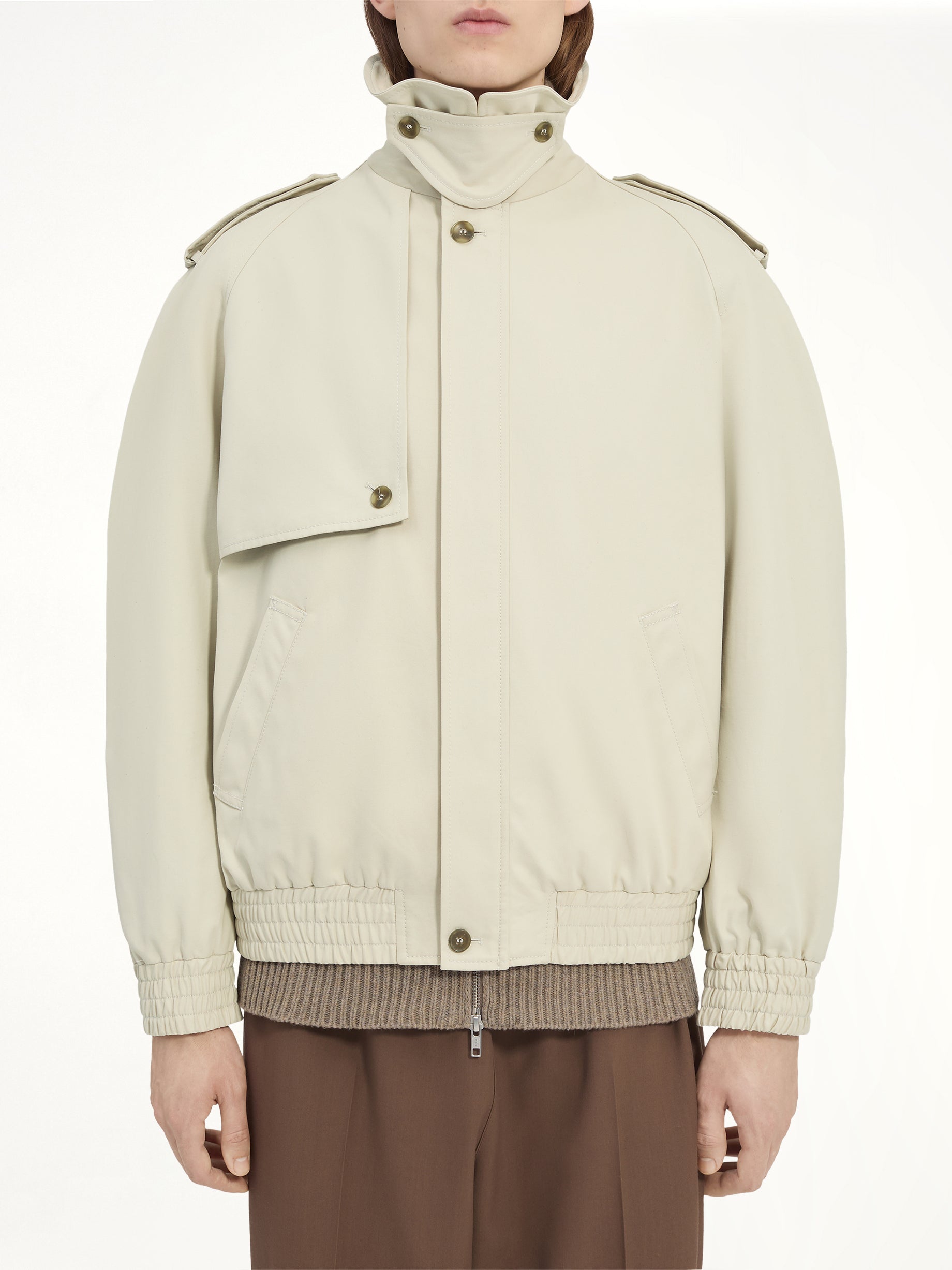 Light Cotton Twill Jacket in Ecrù