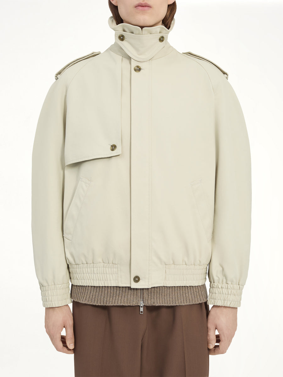 Light Cotton Twill Jacket in Ecrù