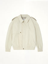 Light Cotton Twill Jacket in Ecrù
