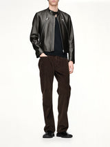 5-Zip Leather Jacket in Black
