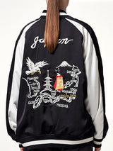 Non Down Reversible "Ska" Jacket in Black/Off White