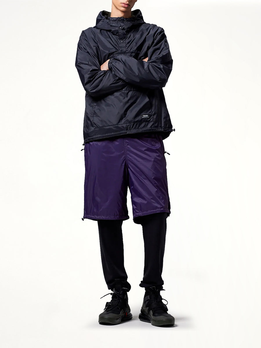 Non Down Mountain Reversible Anorak in Black/Dark Olive