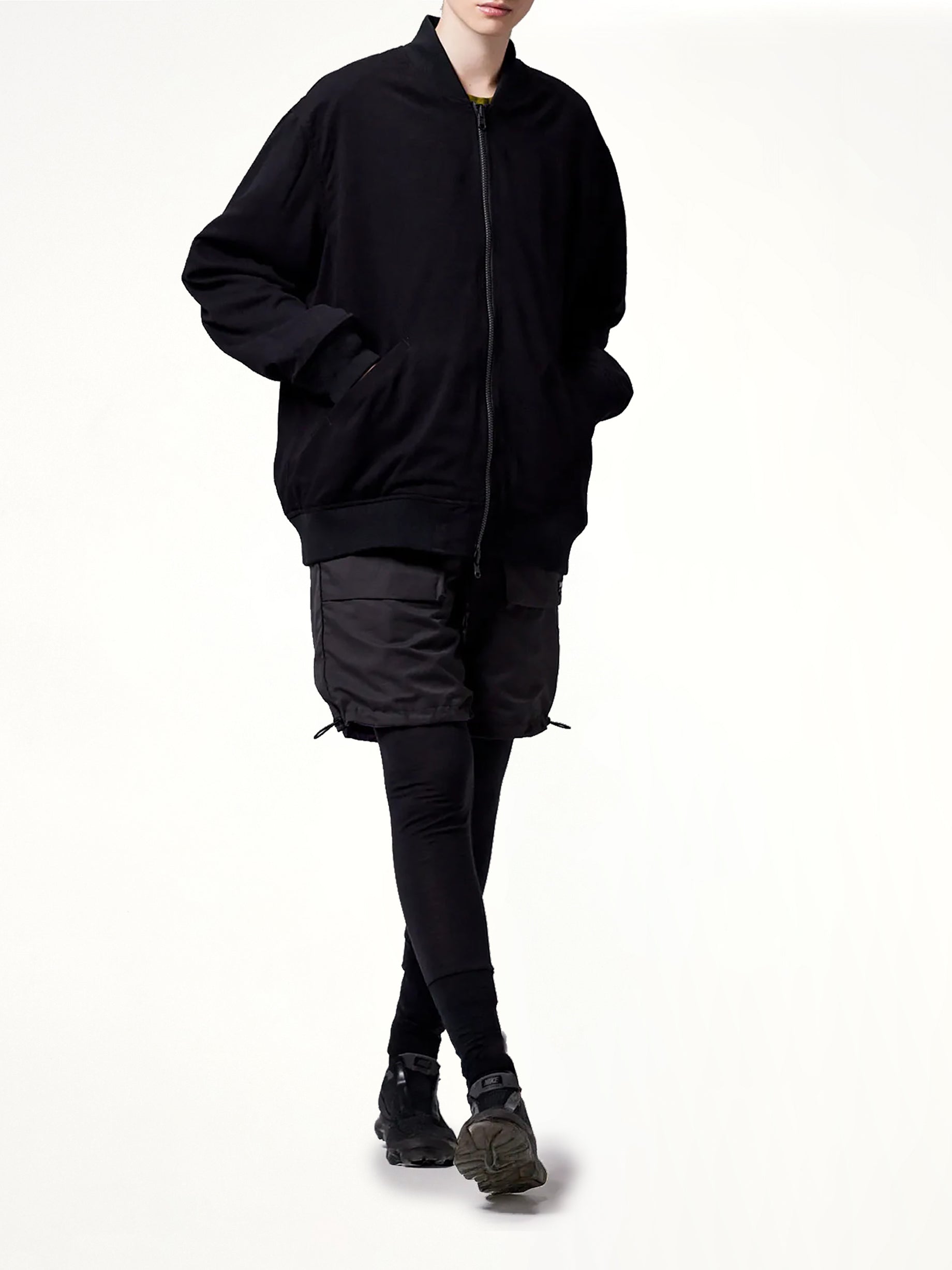 Non Down Reversible "Ska" Jacket in Black/Off White