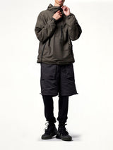 Non Down Mountain Reversible Anorak in Black/Dark Olive