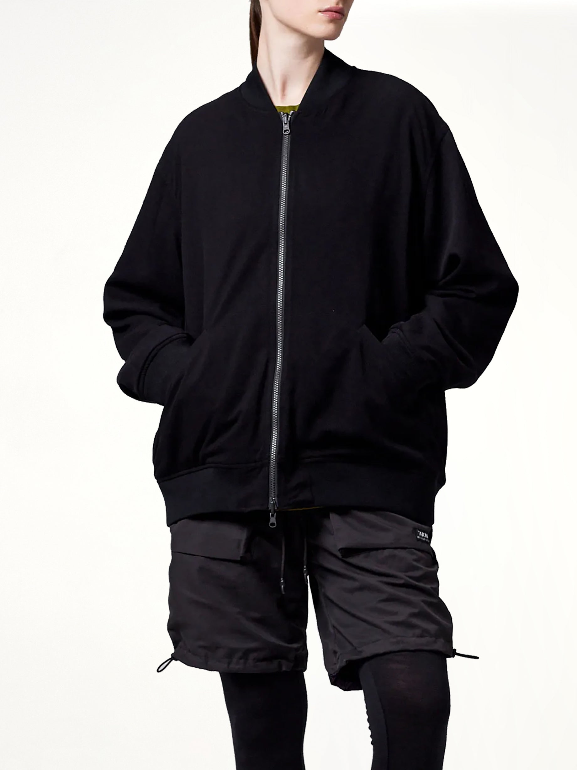 Non Down Reversible "Ska" Jacket in Black/Off White