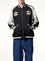 Non Down Reversible "Ska" Jacket in Black/Off White