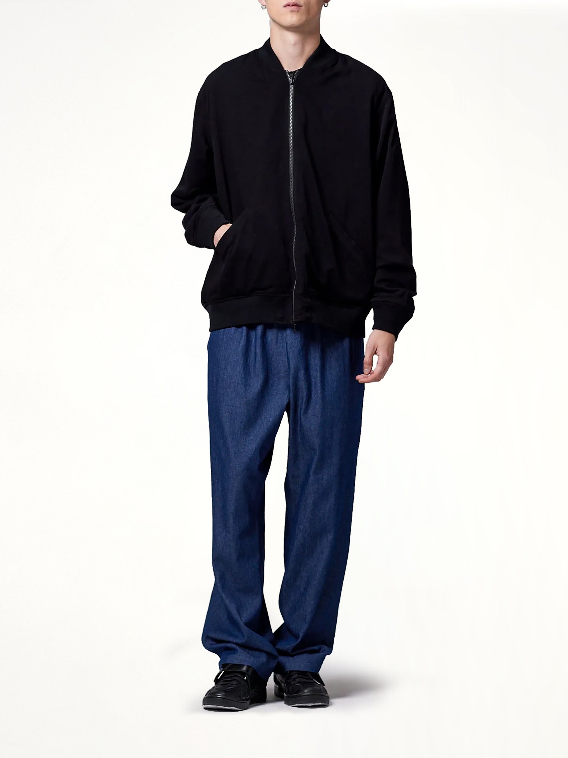 Non Down Reversible "Ska" Jacket in Black/Off White