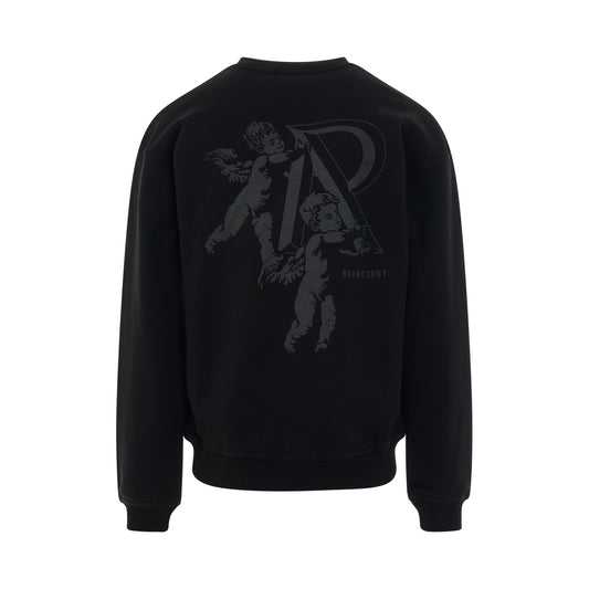 Cherub Initial Sweatshirt in Black