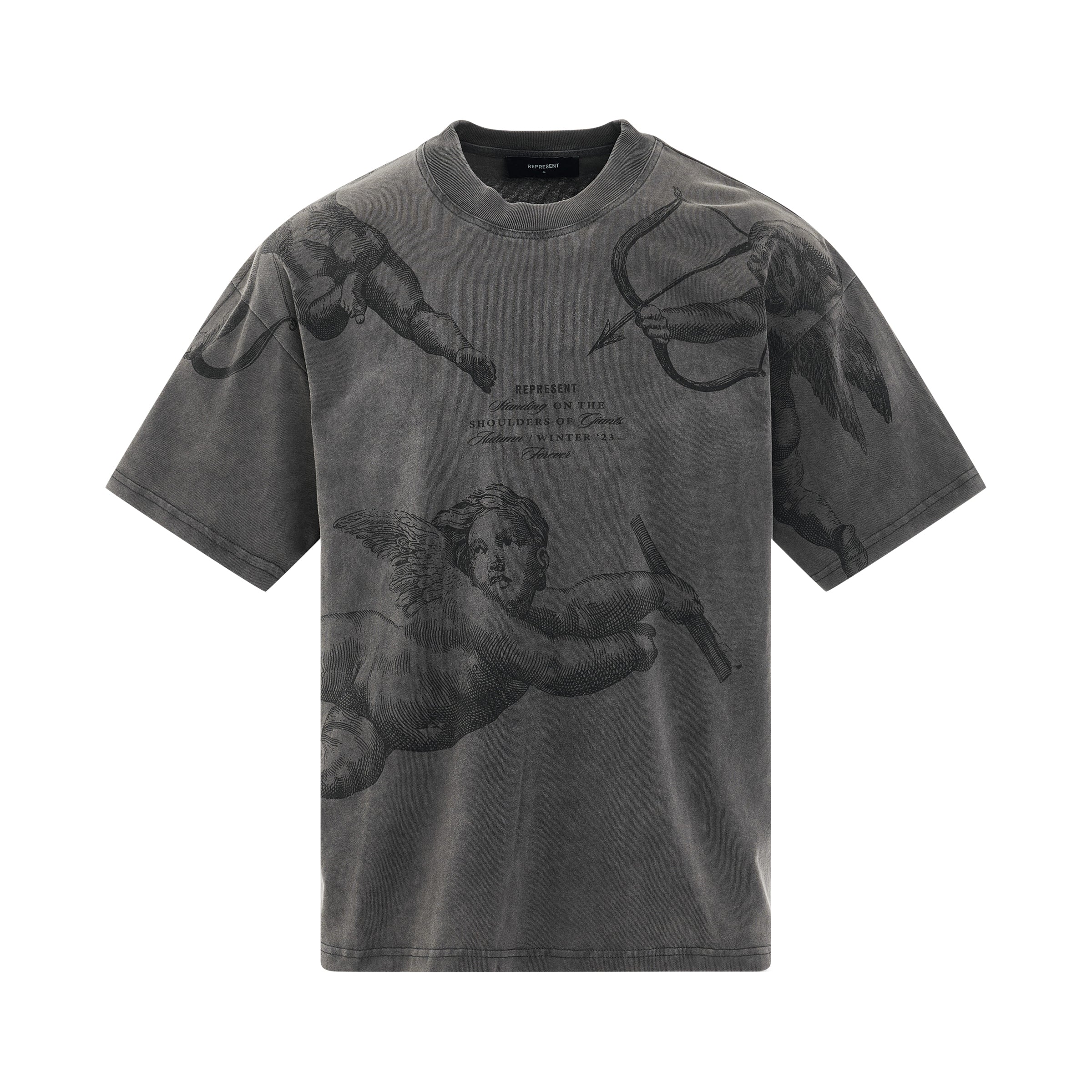 Cherub All Over T-Shirt in Vintage Grey