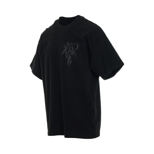 Cherub Initial T-Shirt in Black