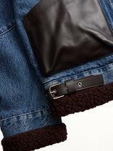 Sacai x Levi's Mens Sherpa Jacket in Washed Indigo