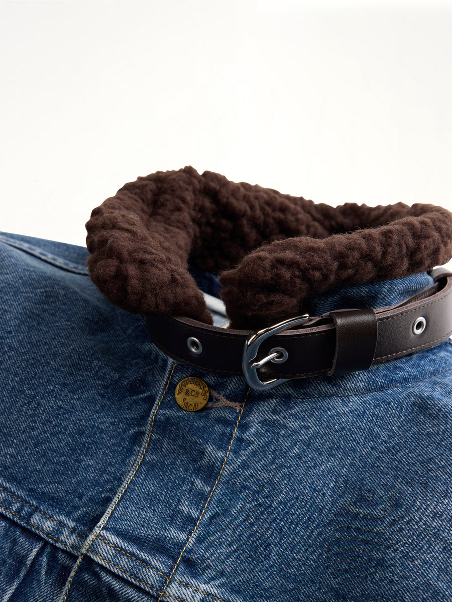 Sacai x Levi's Mens Sherpa Jacket in Washed Indigo